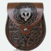 Picture of Clan Crest Brown Leather Sporran