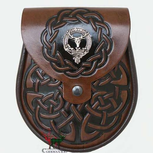 Picture of Clan Crest Brown Leather Sporran