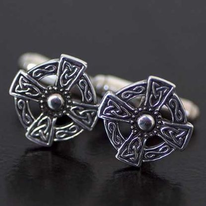 Picture of Iona Celtic Cross Silver Cufflinks