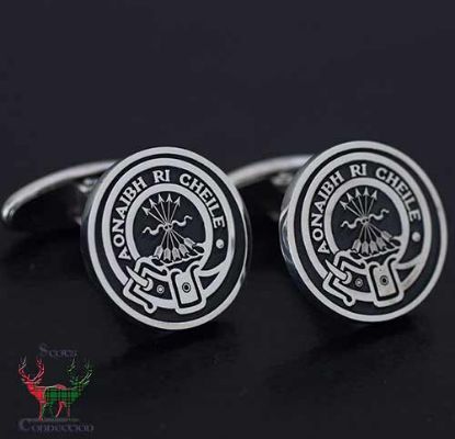 Picture of Silver Clan Crest and Family Motto Cufflinks