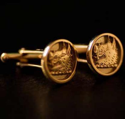 Picture of Gold Clan Crest Cufflinks Small