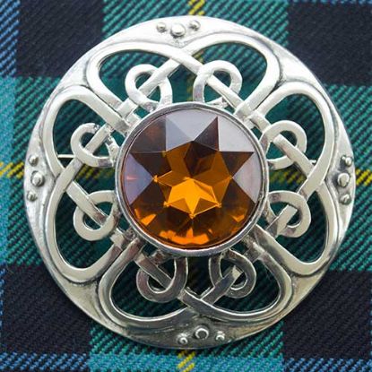 Picture of Plaid Brooch Stone Set