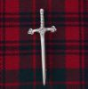 Silver Kilt Pin on Tartan