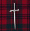 Silver Kilt Pin on Tartan