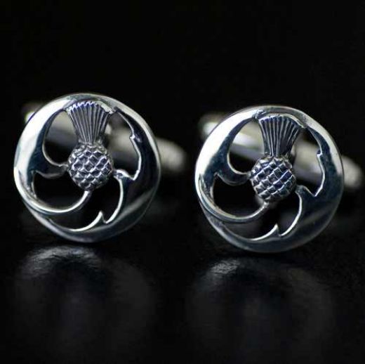 Picture of Scottish Thistle Silver Cufflinks