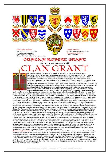 Picture of Clan Crest Motto and History Certificate 