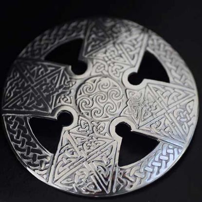 Picture of Celtic Cross Plaid Brooch 