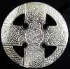 Celtic Cross Interlace Plaid Sash Brooch