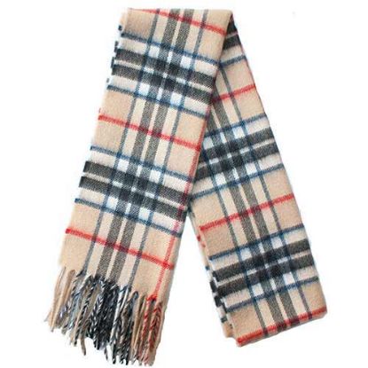 Picture of Thomson Camel Tartan Cashmere Scarf 