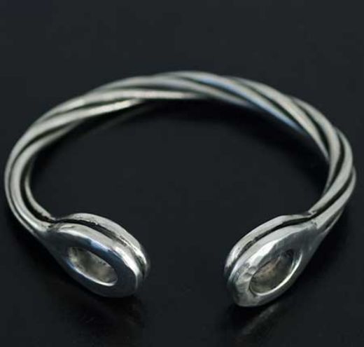 Trinity Celtic Knotwork silver torc bracelet bangle biker viking arm ring  pagan | eBay