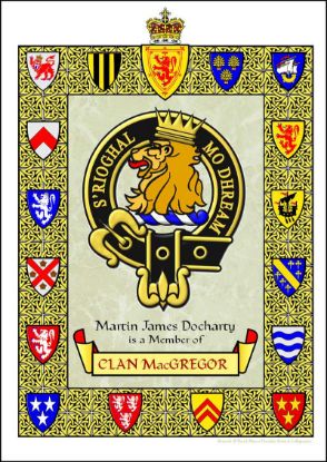 Picture of Clan Crest and Motto Certificate 