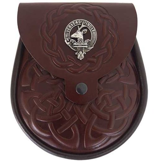 Picture of Clan Crest Dark Brown Leather Sporran