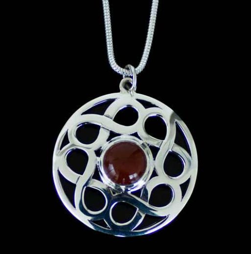 Picture of Celtic Silver Carnelian Gemstone Pendant