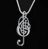 Picture of Celtic Interlace Treble Clef Silver Pendant