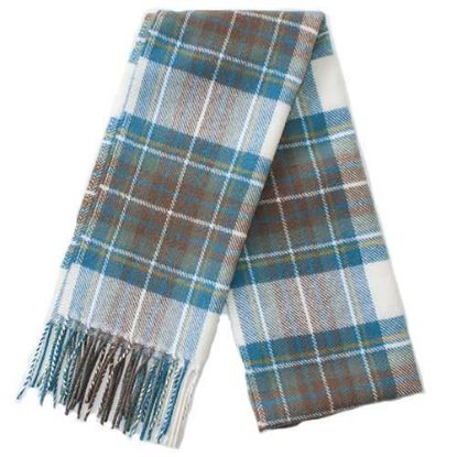 Picture of Stewart Blue Dress Muted Tartan Scarf