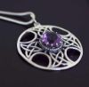 Amethyst Scottish Celtic Silver Pendant 