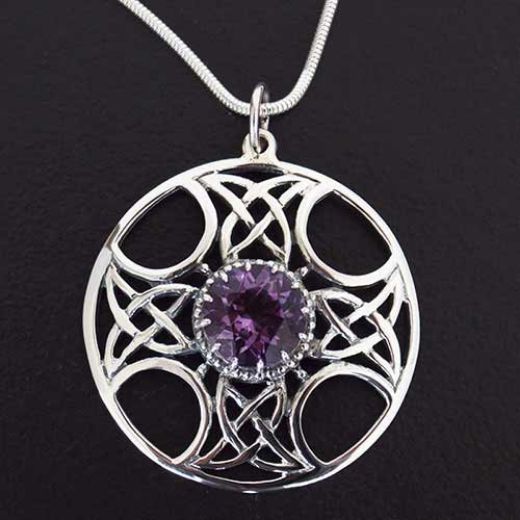 Picture of Celtic Amethyst Scottish Silver Pendant