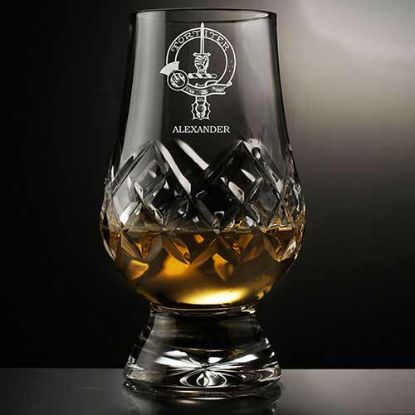 Picture of Clan Crest Hand Cut Crystal Glencairn Whisky Glass 