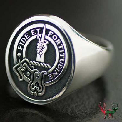 Picture of Men's Silver Clan Crest and Motto Ring