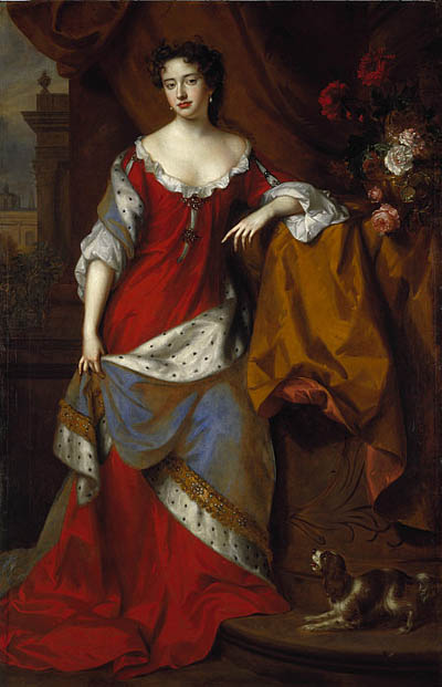Queen Anne, at the time of her marriage in 1683, Willem Wissing (1656 - 1687), and Jan van der Vaardt (1647-1721). Oil on canvas, 1685-6