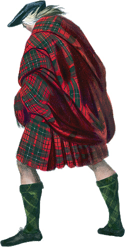 Highlander wearing the Philamhor belted plaid.